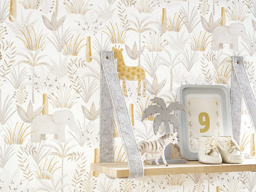 Обои в интерьере артикул 85641618, Rose&Nino, Casadeco Обои в интерьере артикул 85641618, Rose&Nino, Casadeco