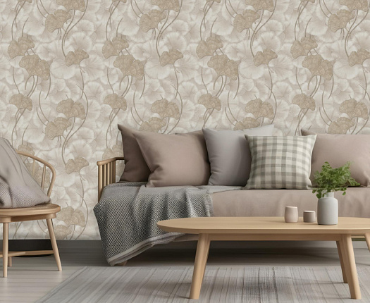 Обои в интерьере артикул 6217-1, Гинкго, МОФ Обои в интерьере артикул 6217-1, Гинкго, МОФ